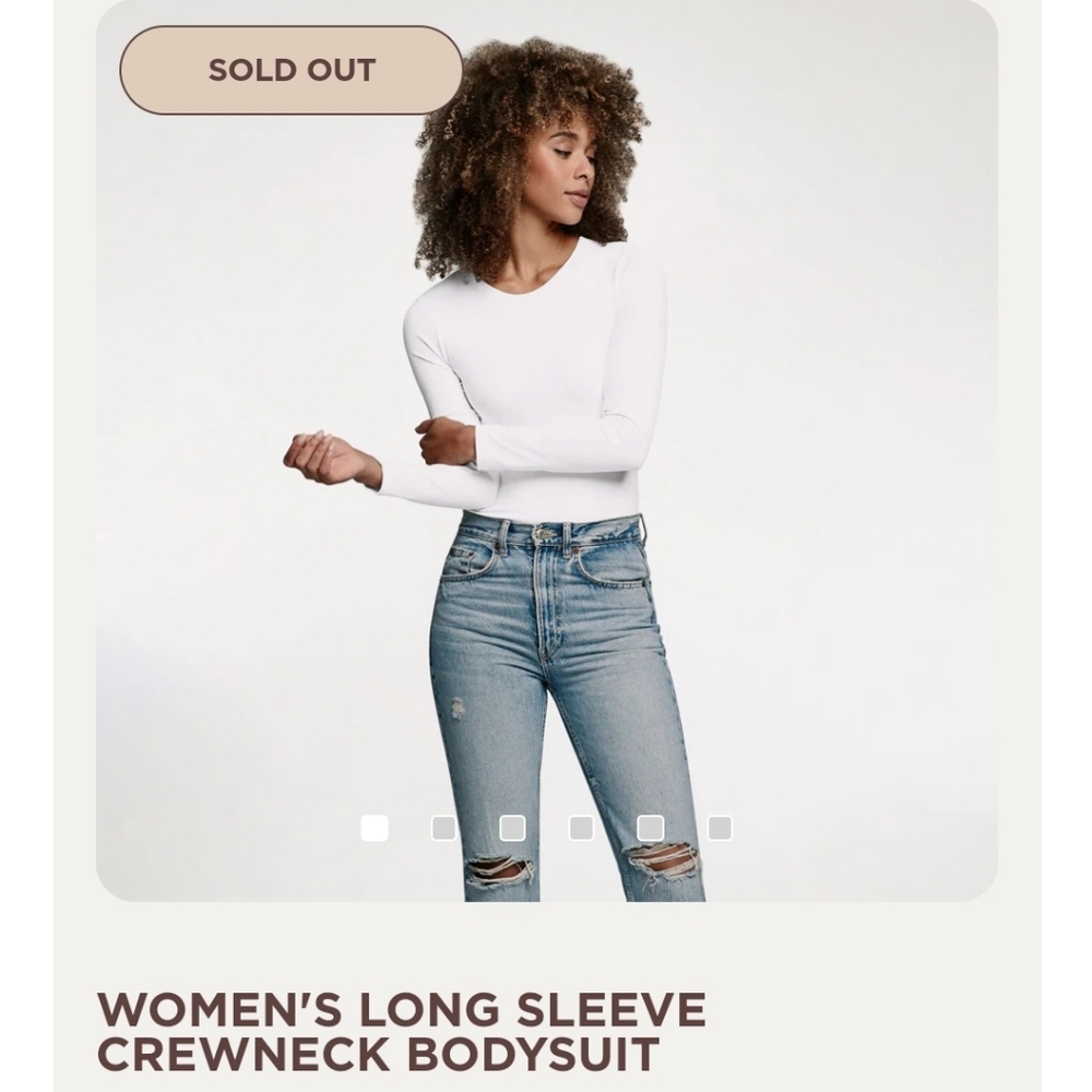 Nuuds white long-sleeve crewneck body suit